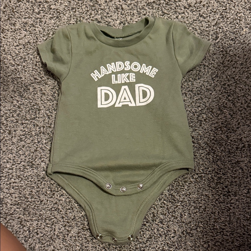 Baby Essentials Olive Green 'Handsome Like Dad' Bodysuit